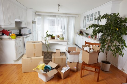 Office relocation items prepared for transport in South London