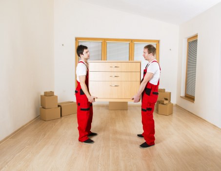 Furniture loading into a van for Dulwich move